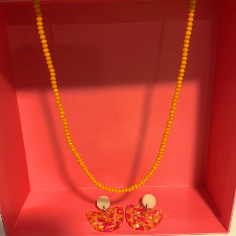 Summer Orange & Tangerine🍊 Earrings/Neckless Set